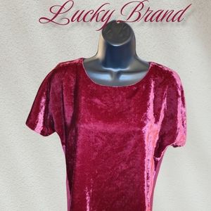 Lucky Brand Velvet Blouse Sz XS